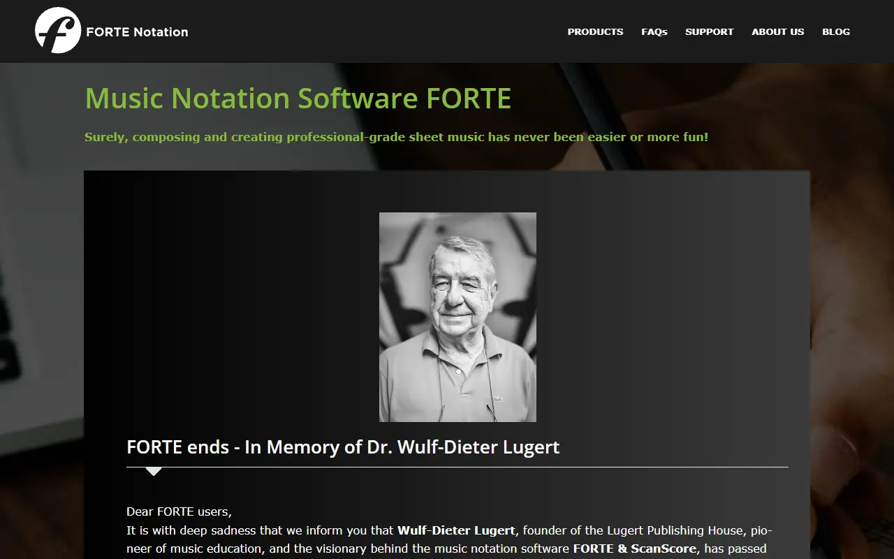 Forte Notation homepage screenshot
