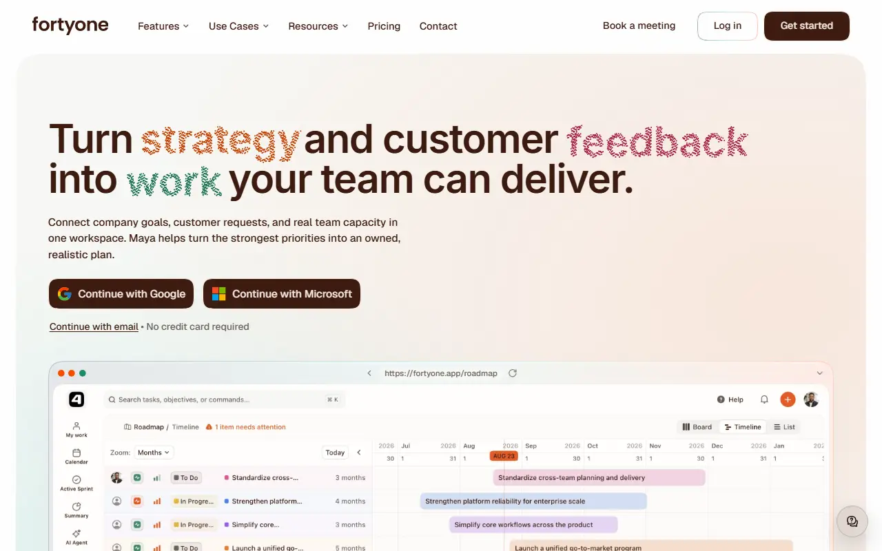 FortyOne homepage screenshot