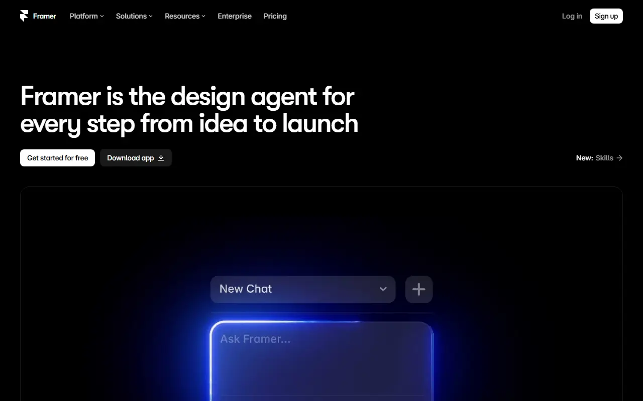 Framer homepage screenshot