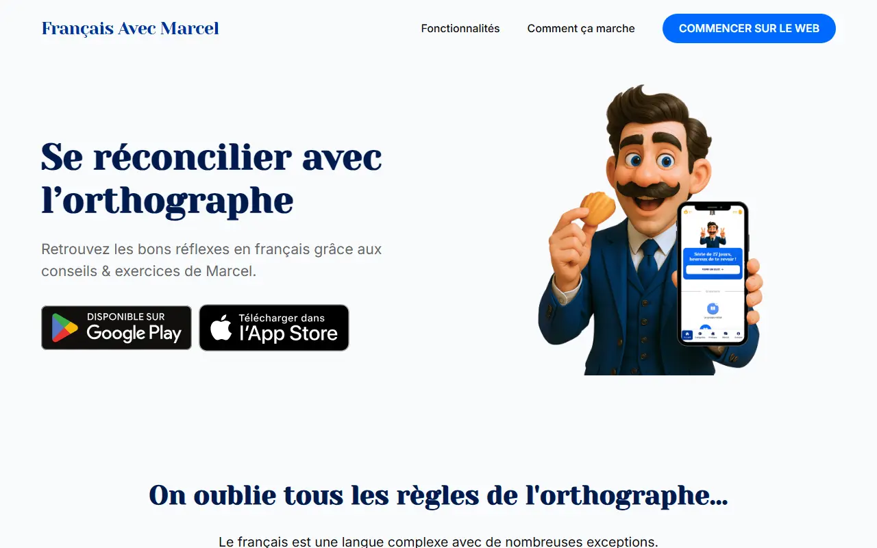 Français Avec Marcel homepage screenshot