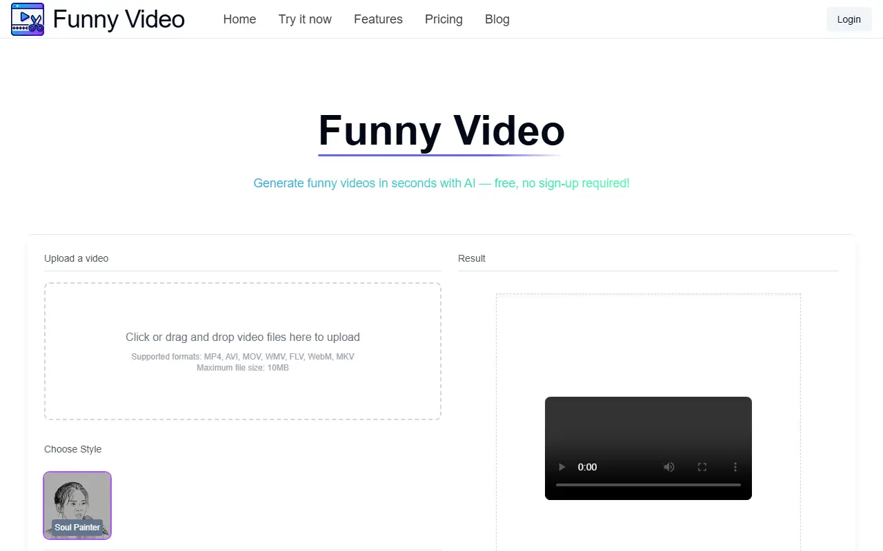 funny-video homepage screenshot