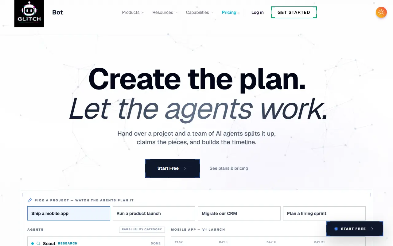 Gantt Gen AI homepage screenshot