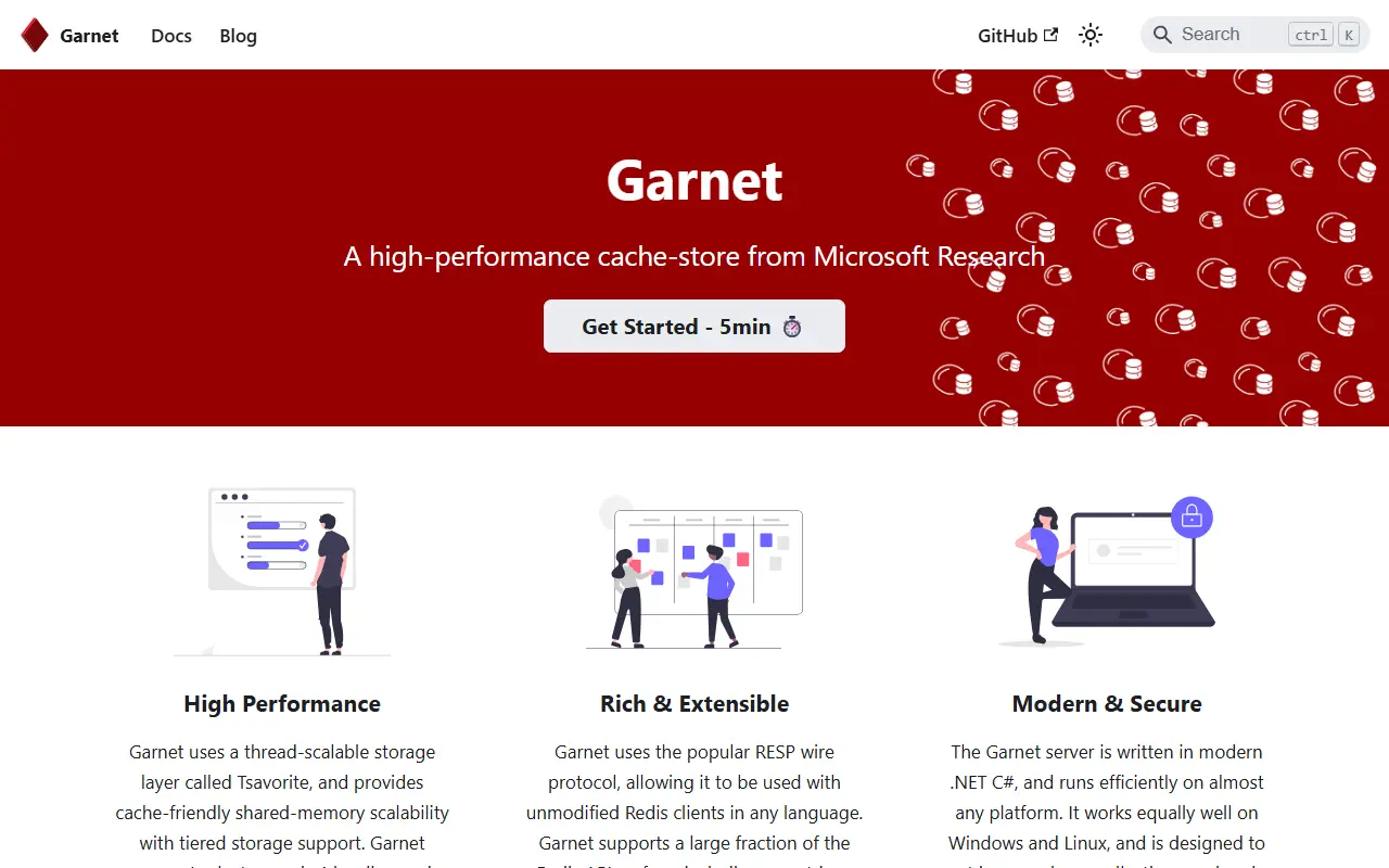 Garnet homepage screenshot