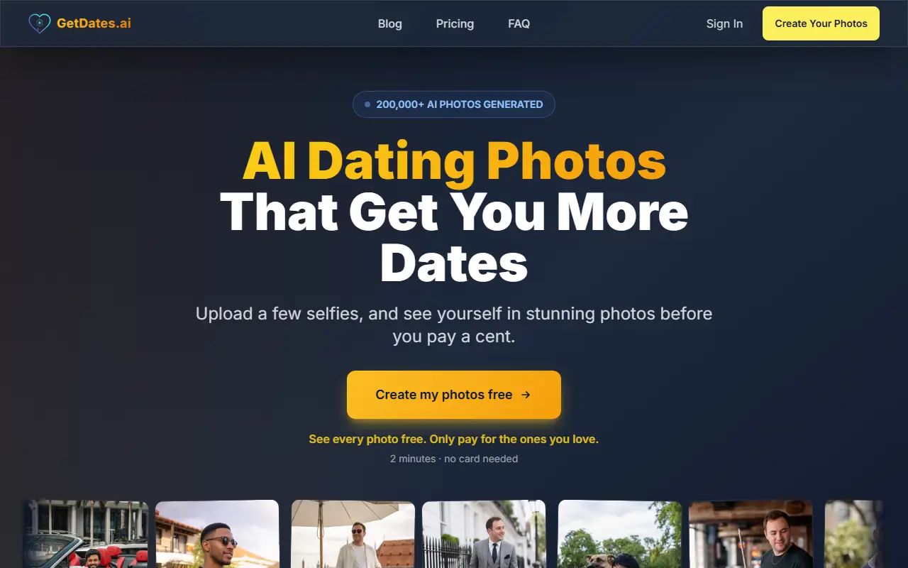 GetDates homepage screenshot