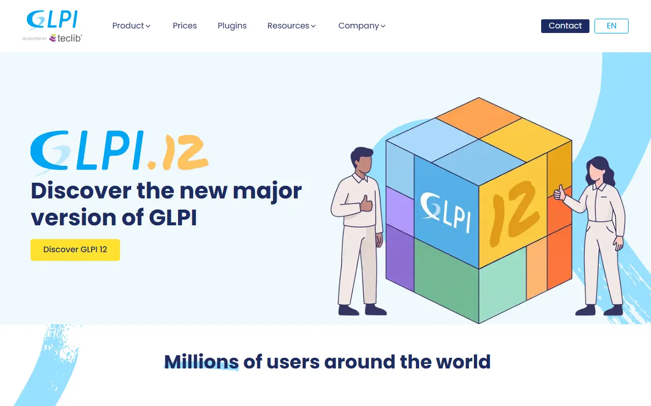 GLPI homepage screenshot