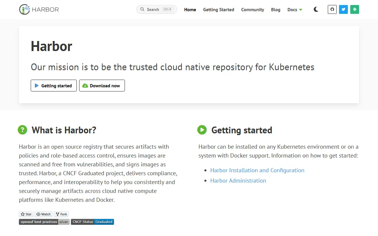 Harbor homepage screenshot