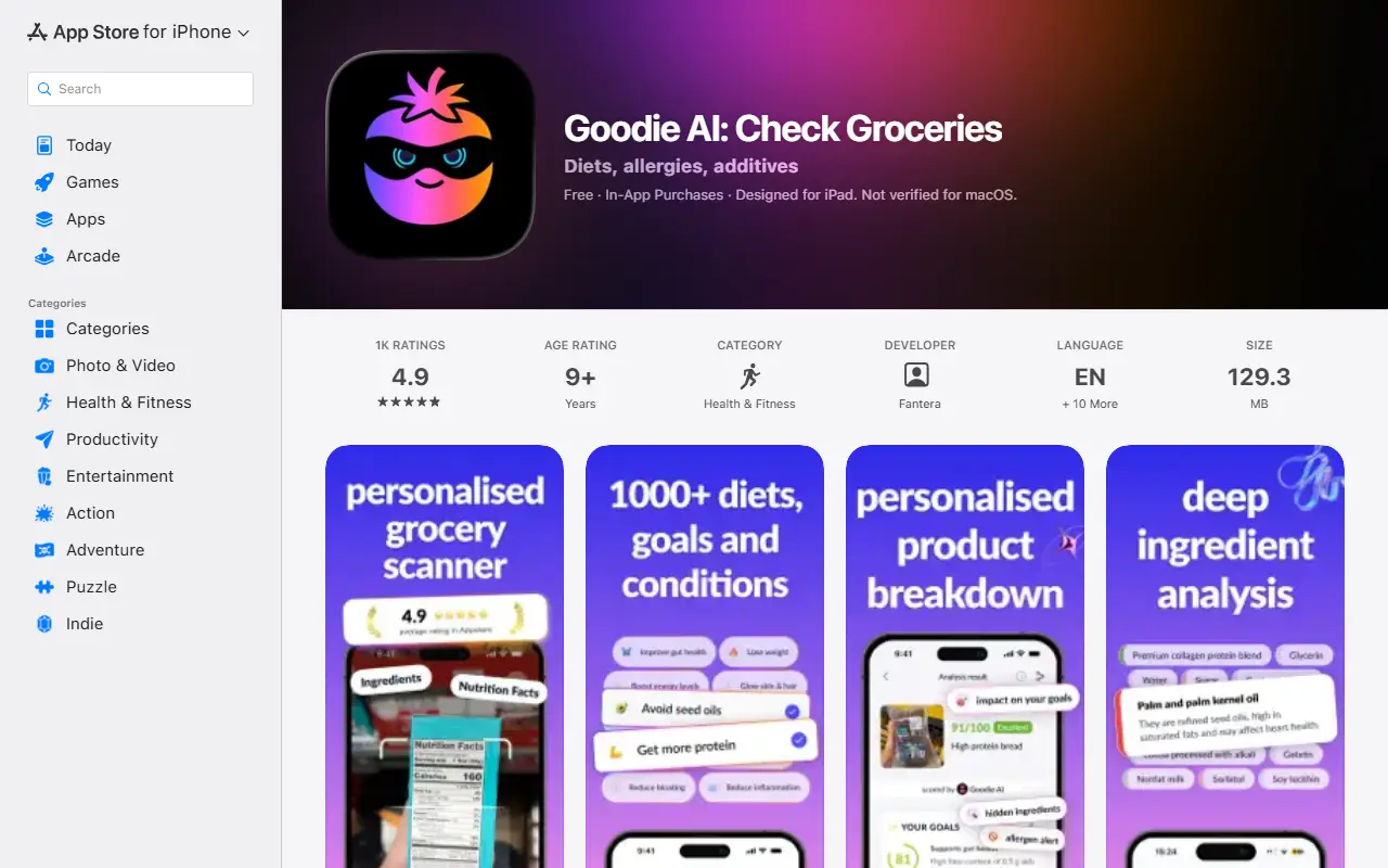 Goodie AI homepage screenshot