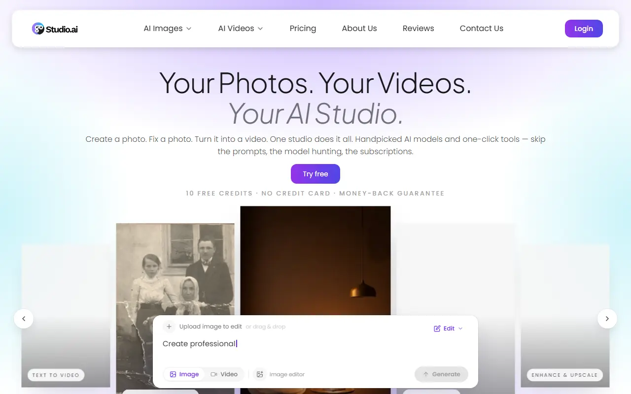 GoStudio AI homepage screenshot