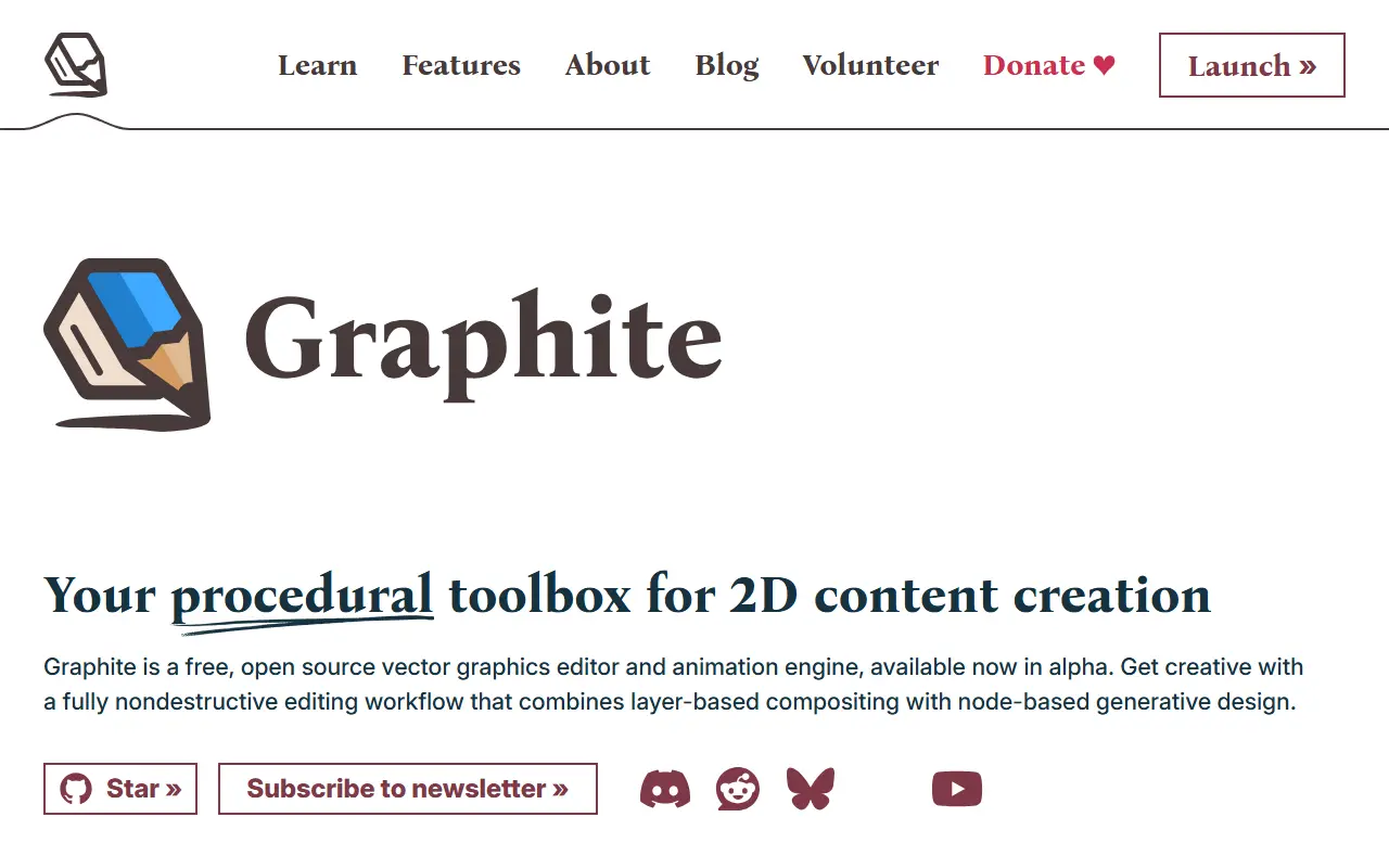 Graphite homepage screenshot