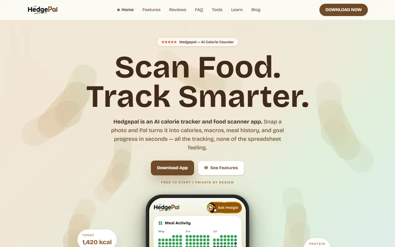 HedgePal homepage screenshot