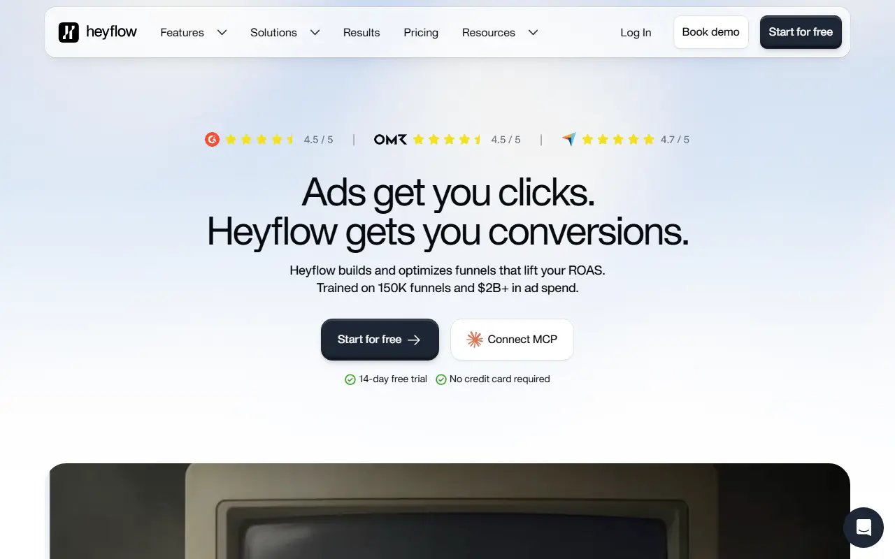 Heyflow homepage screenshot