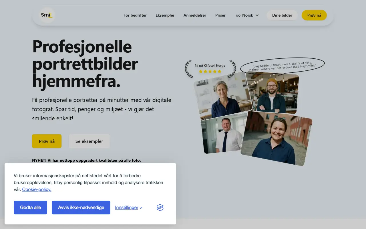 HeySmile homepage screenshot