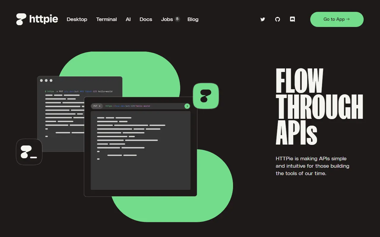 HTTPie Desktop homepage screenshot