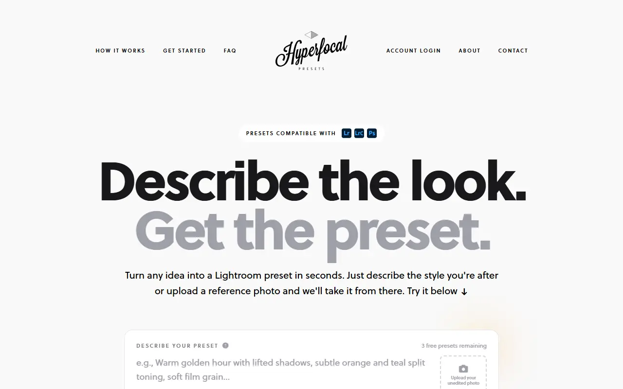 Hyperfocal homepage screenshot