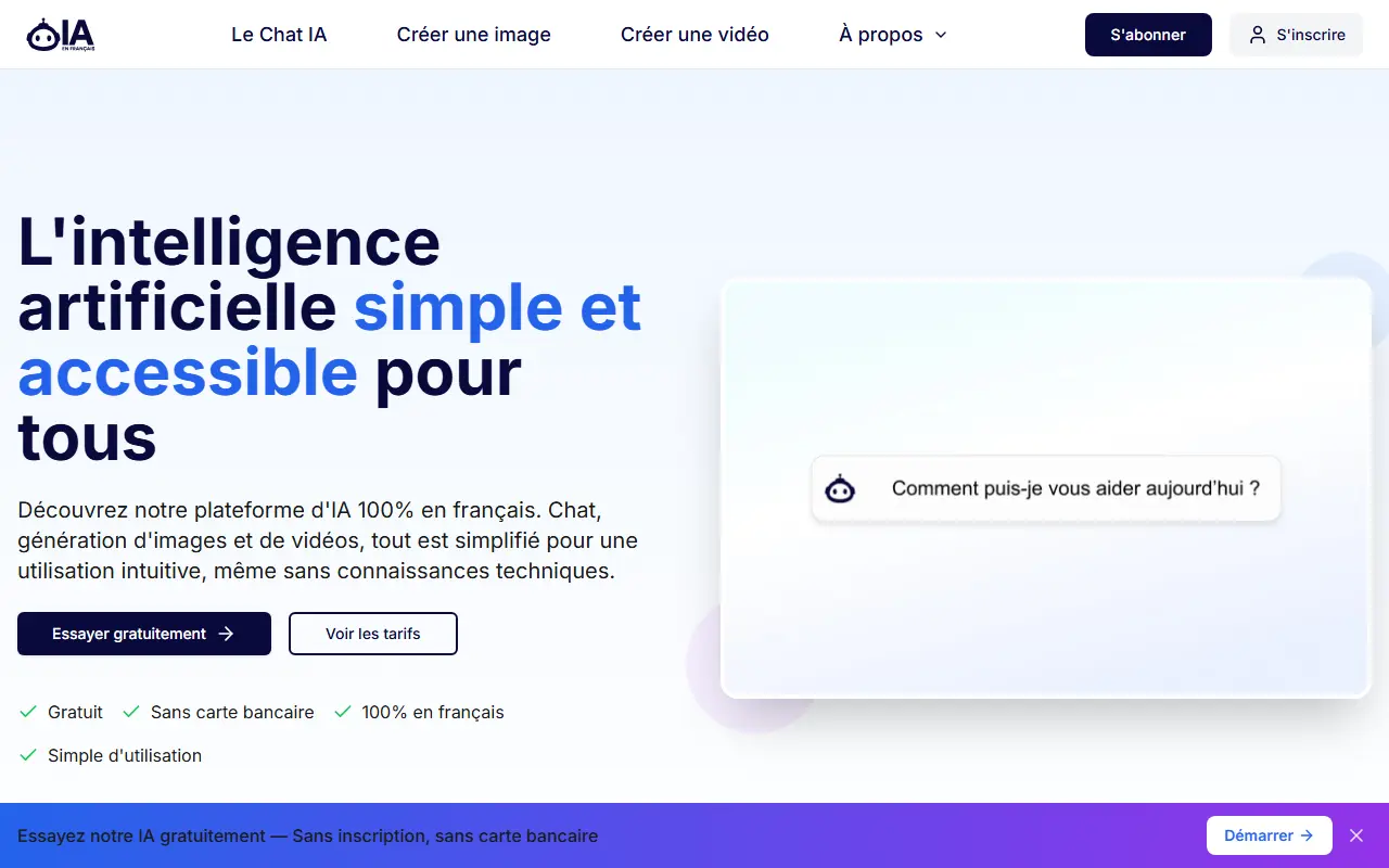 IA en Français homepage screenshot