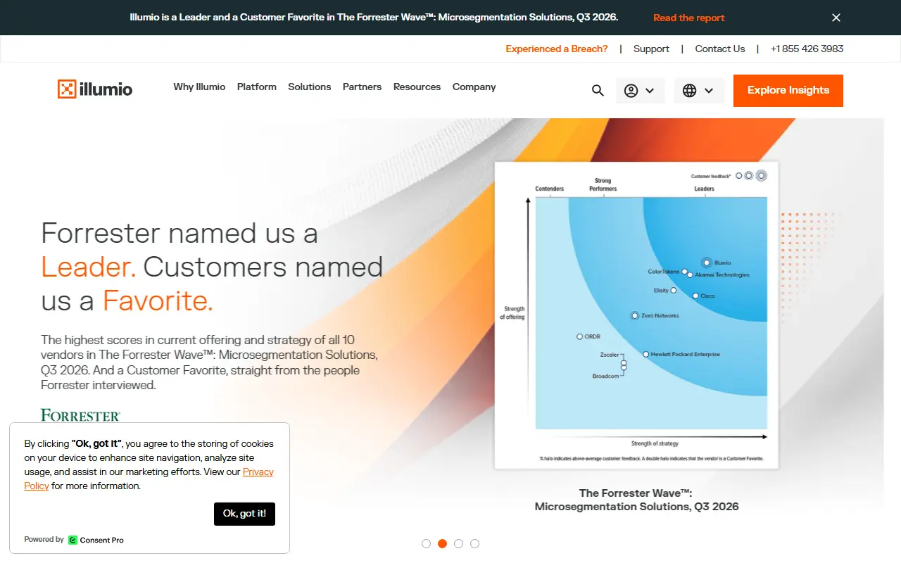 Illumio homepage screenshot