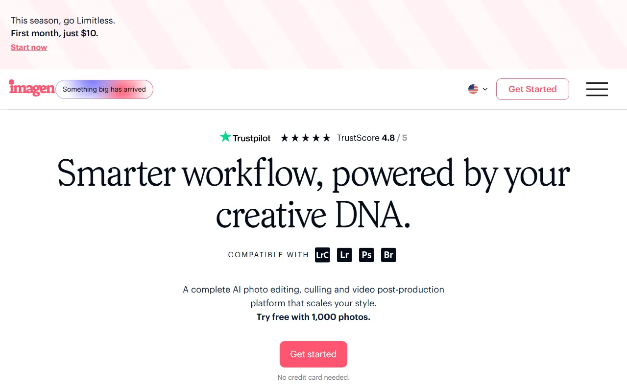 Imagen AI homepage screenshot