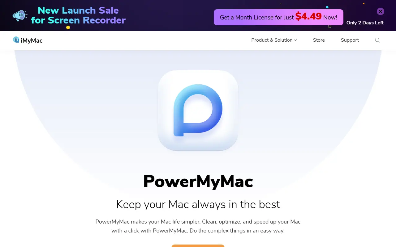 iMyMac PowerMyMac homepage screenshot