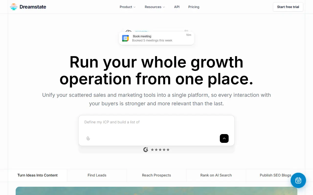 Influence homepage screenshot