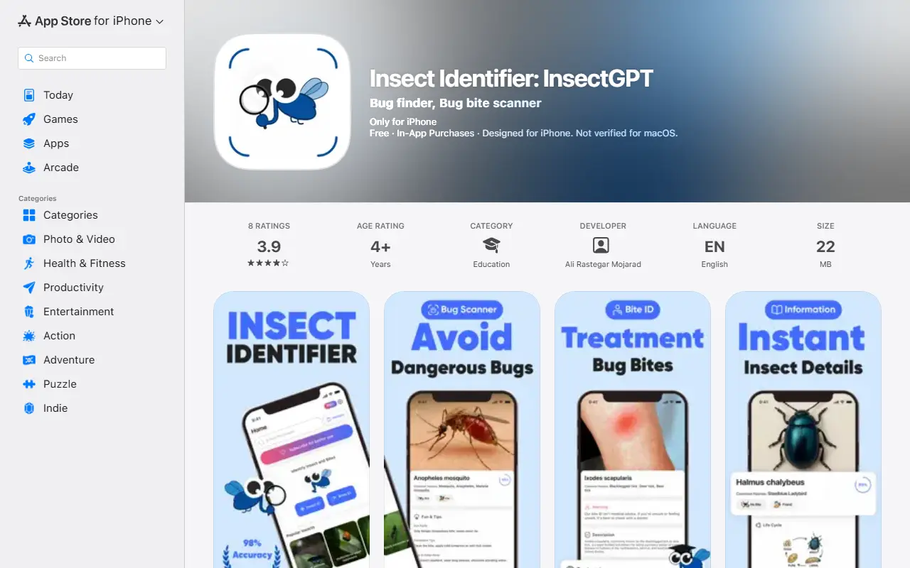InsectGPT homepage screenshot