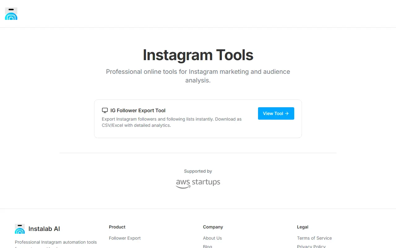 Instalab AI homepage screenshot