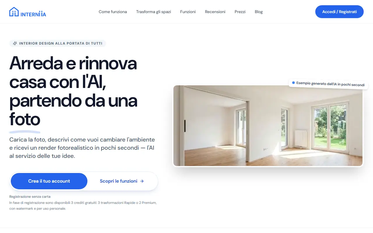 INTERNI IA homepage screenshot