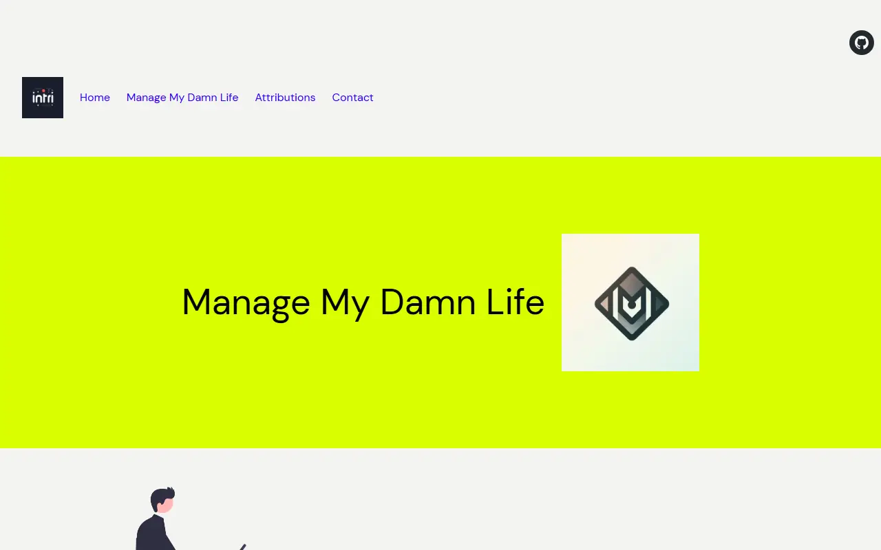 Manage My Damn Life homepage screenshot