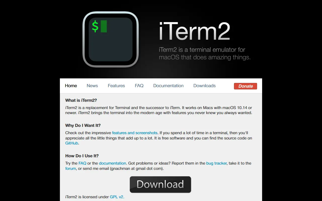 iTerm2 homepage screenshot