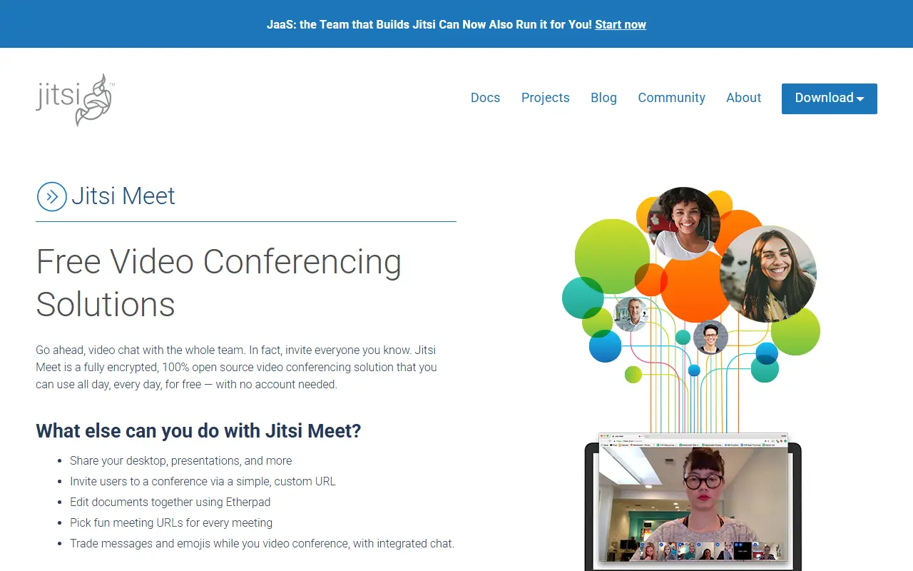 Jitsi Meet homepage screenshot