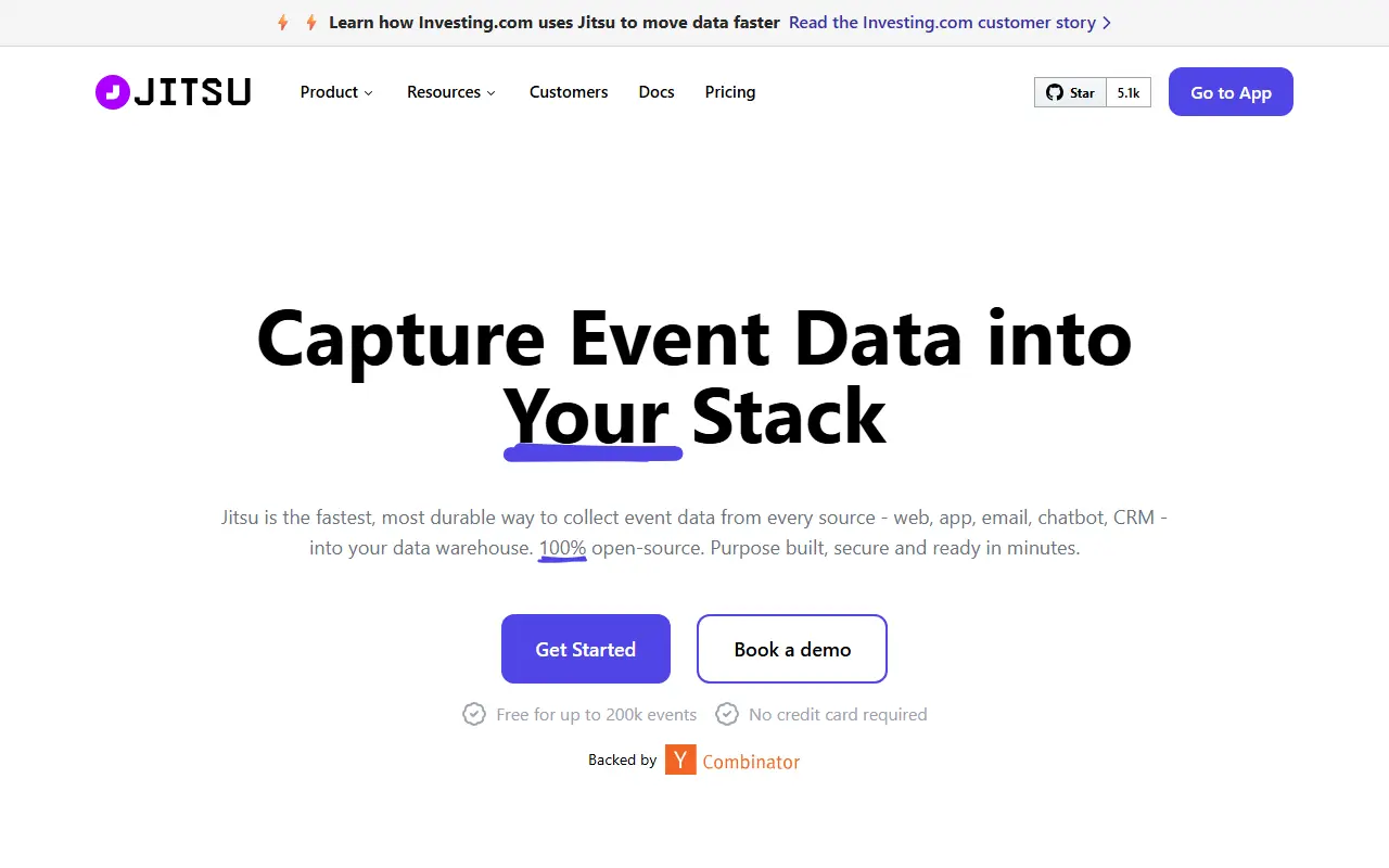Jitsu homepage screenshot