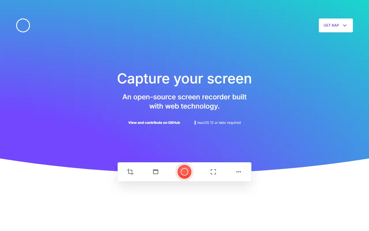 Kap homepage screenshot