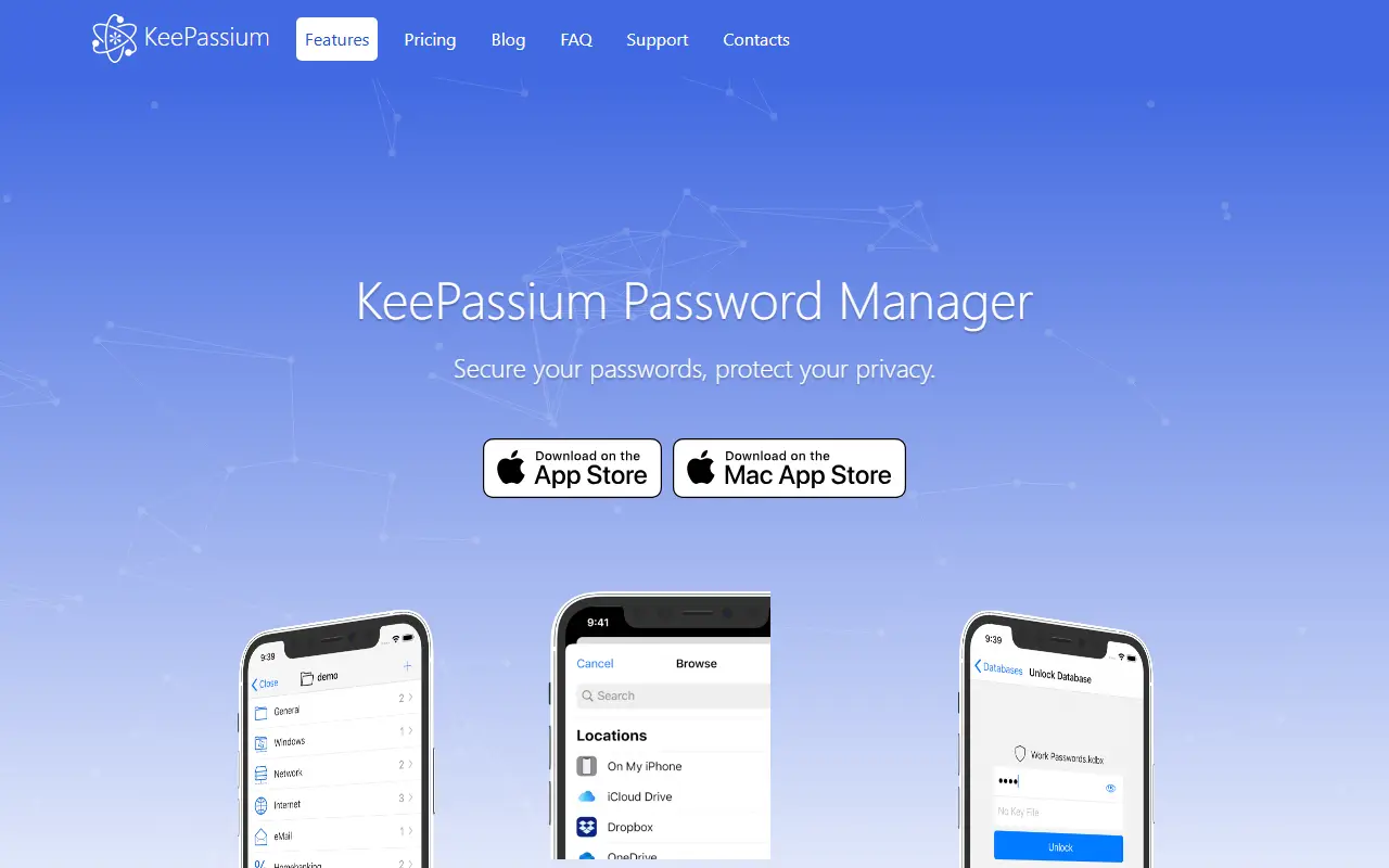 KeePassium homepage screenshot