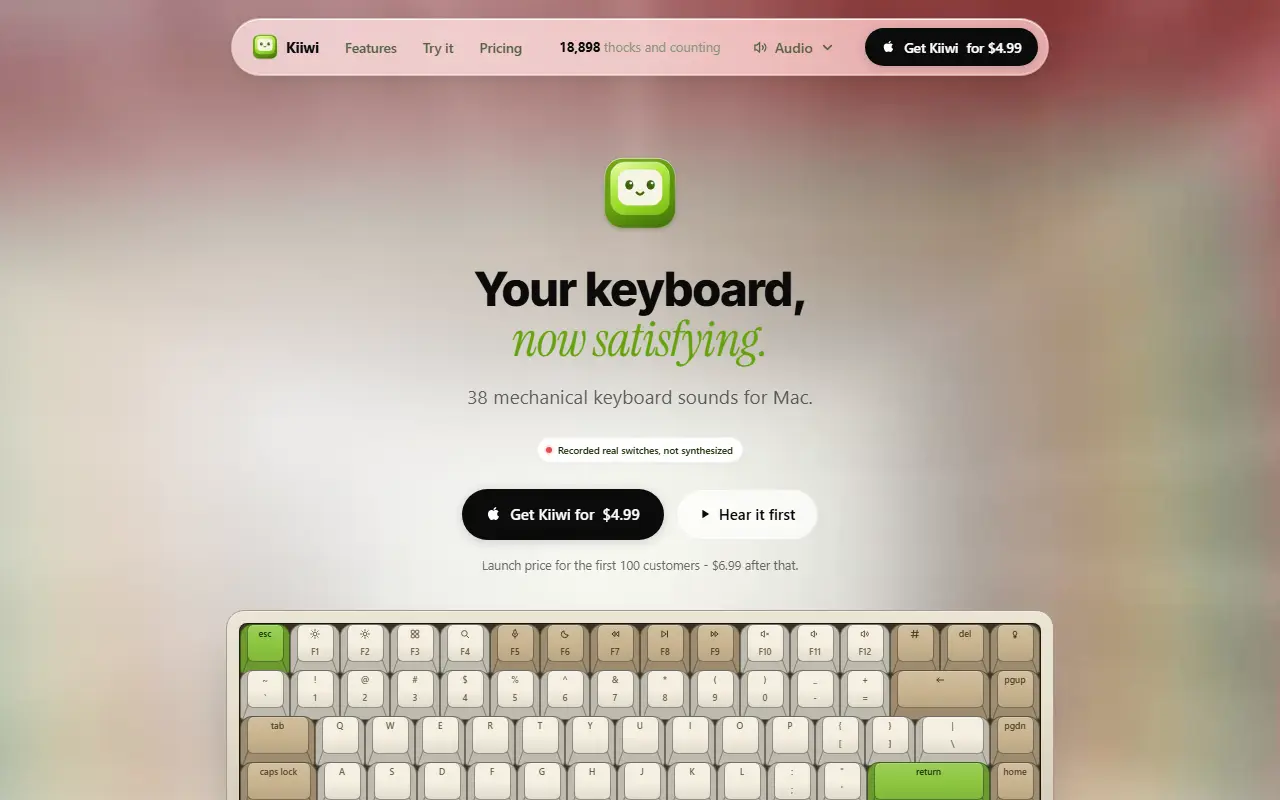 Kiiwi homepage screenshot