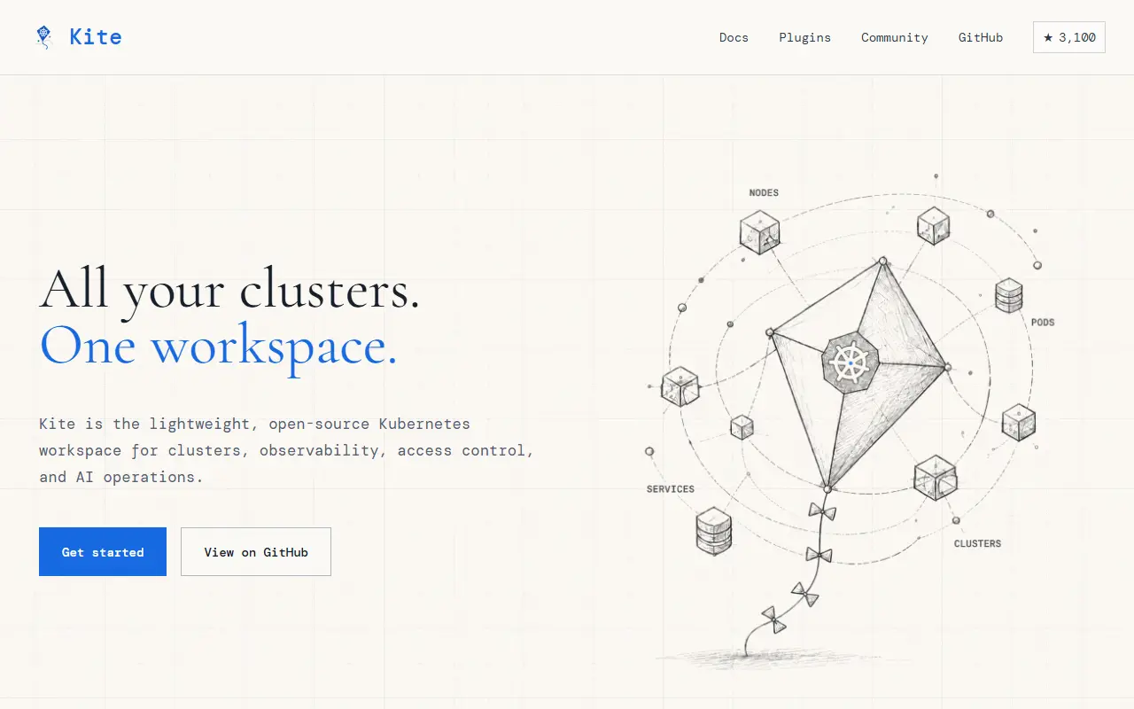 Kite homepage screenshot
