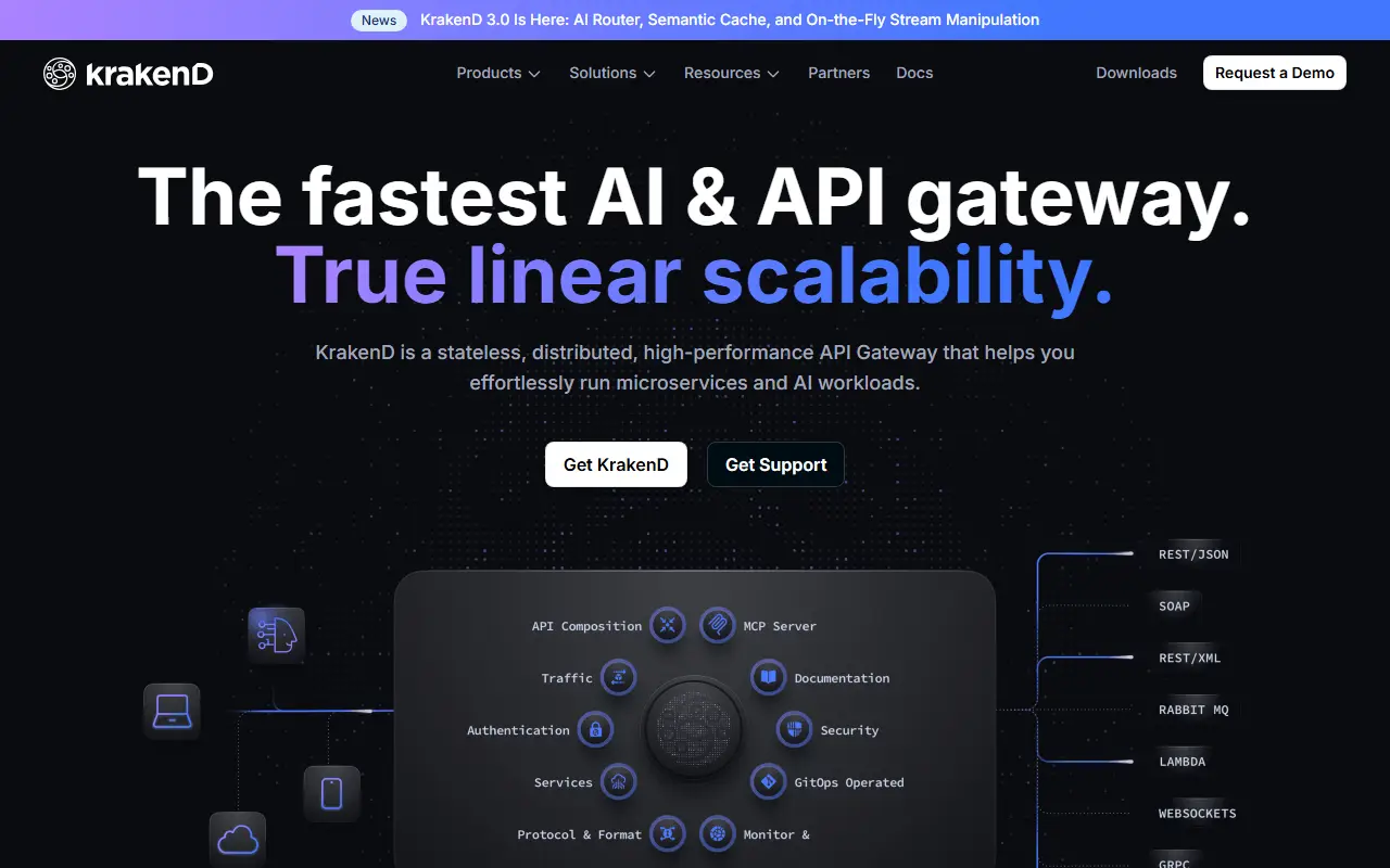 KrakenD homepage screenshot