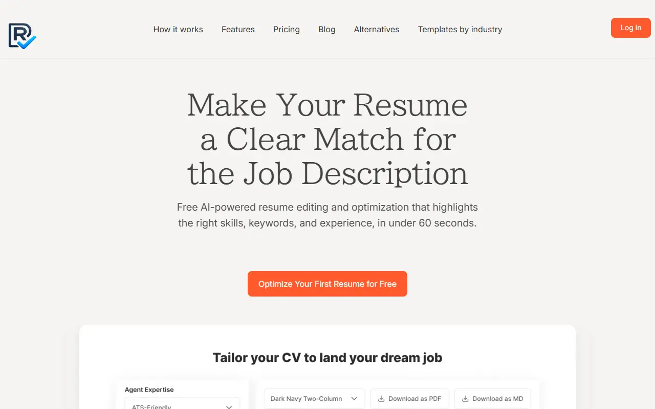 LandTheJob homepage screenshot