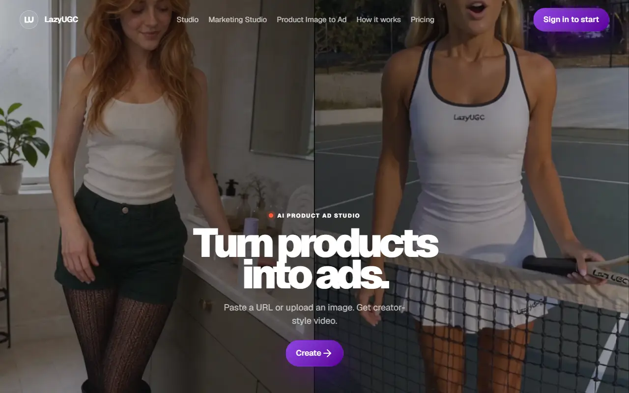 LazyUGC homepage screenshot