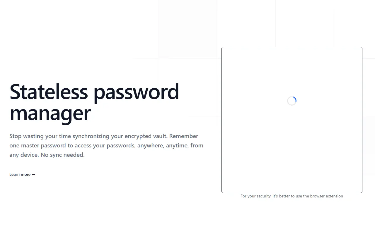 LessPass homepage screenshot
