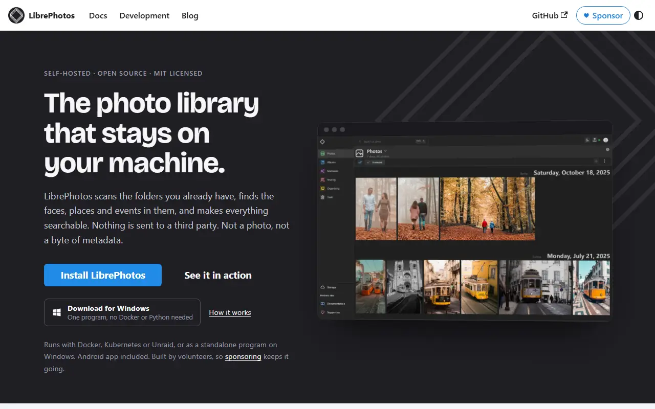 LibrePhotos homepage screenshot