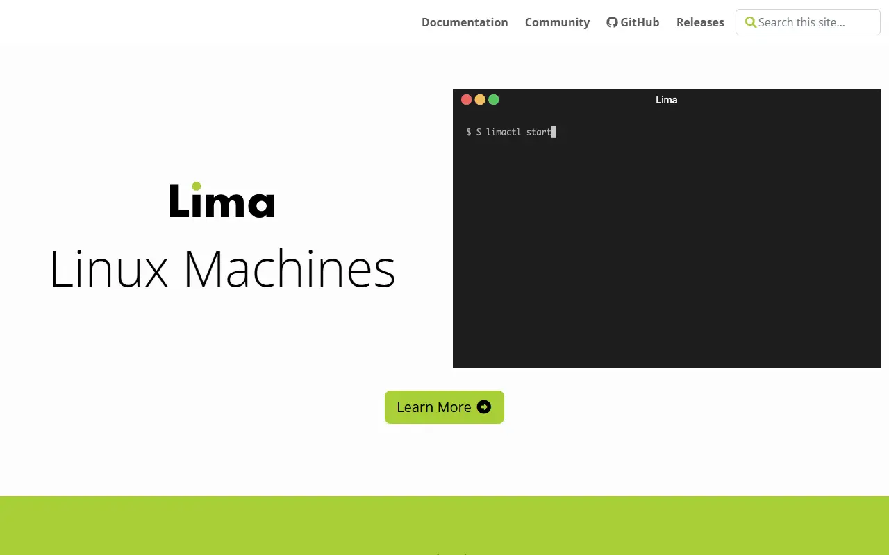 Lima homepage screenshot