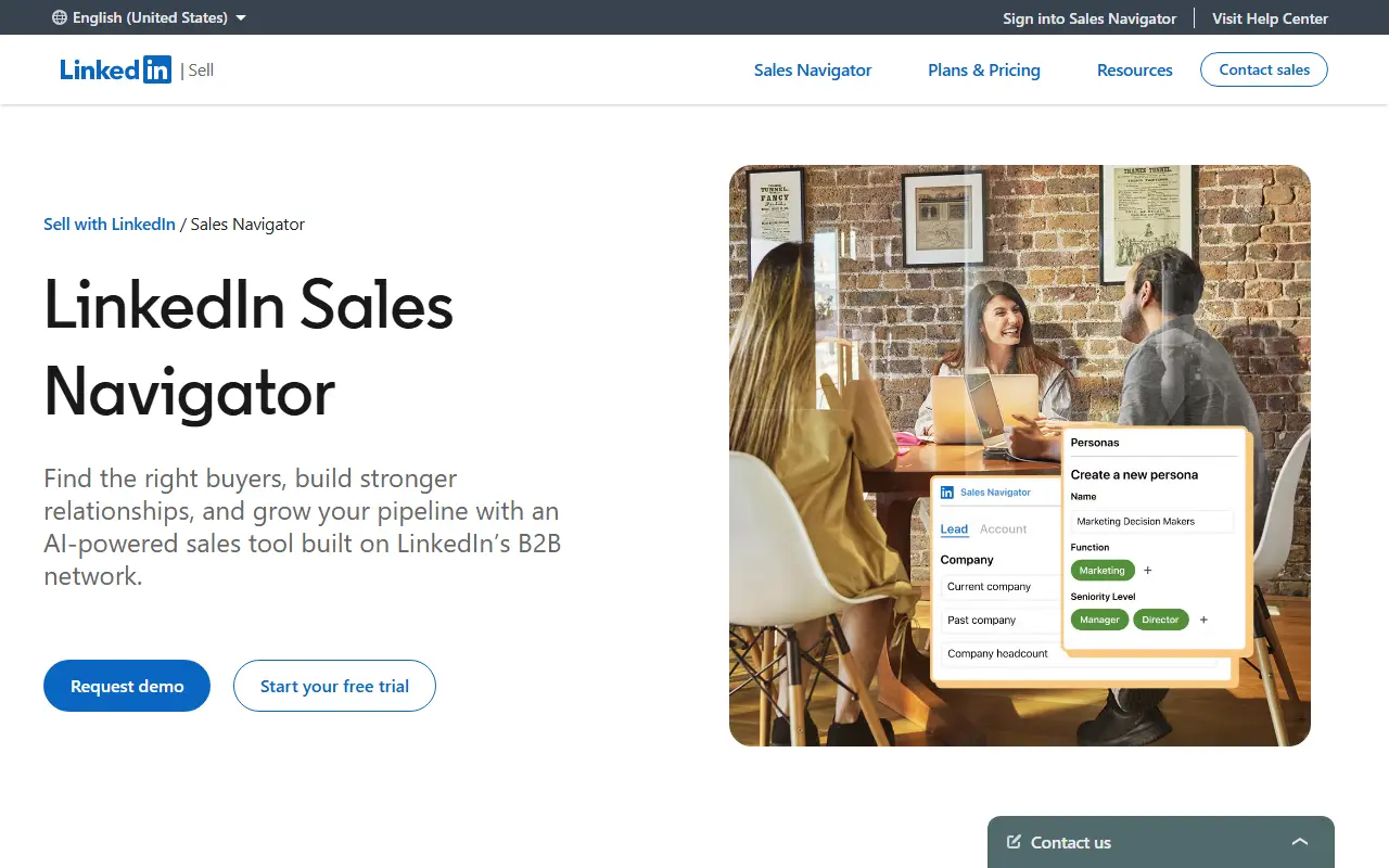 LinkedIn Sales Navigator homepage screenshot