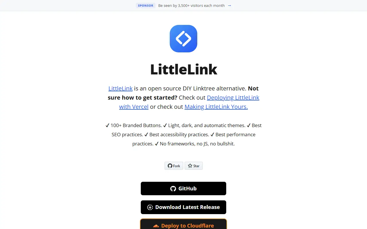 LittleLink homepage screenshot