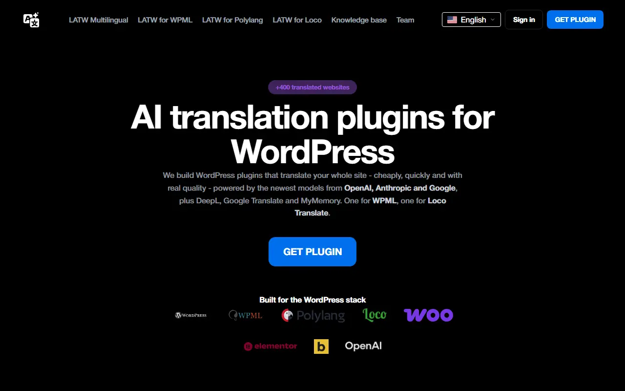 LLM Automatic Translation homepage screenshot