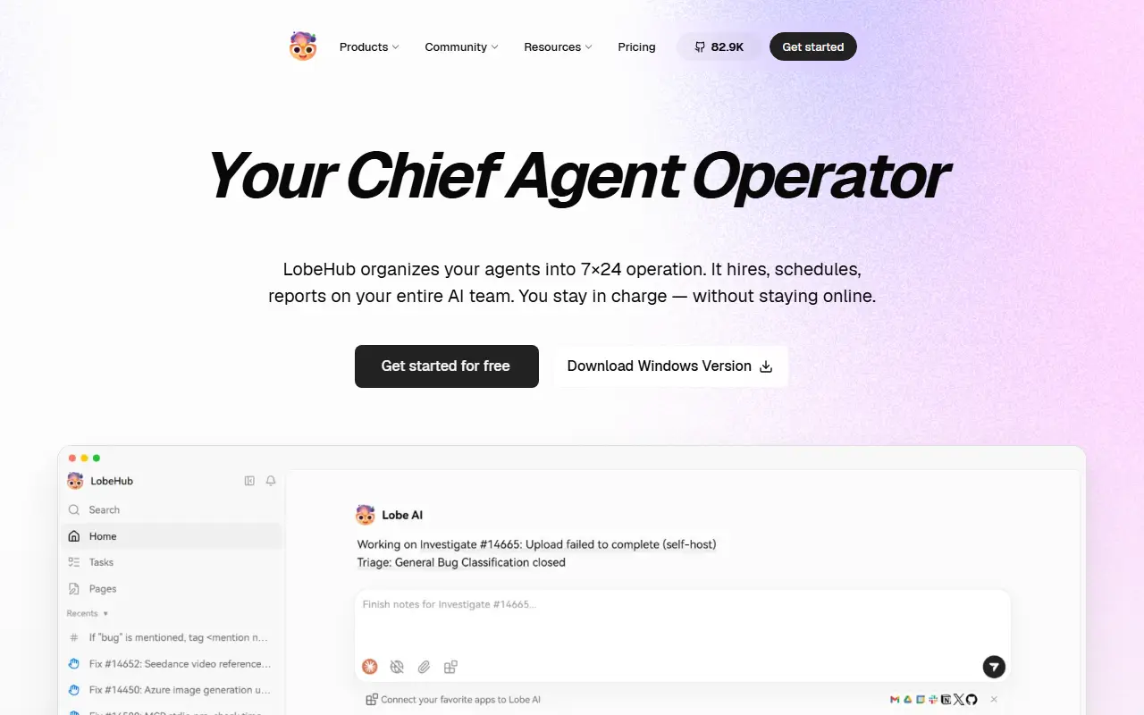 LobeHub homepage screenshot