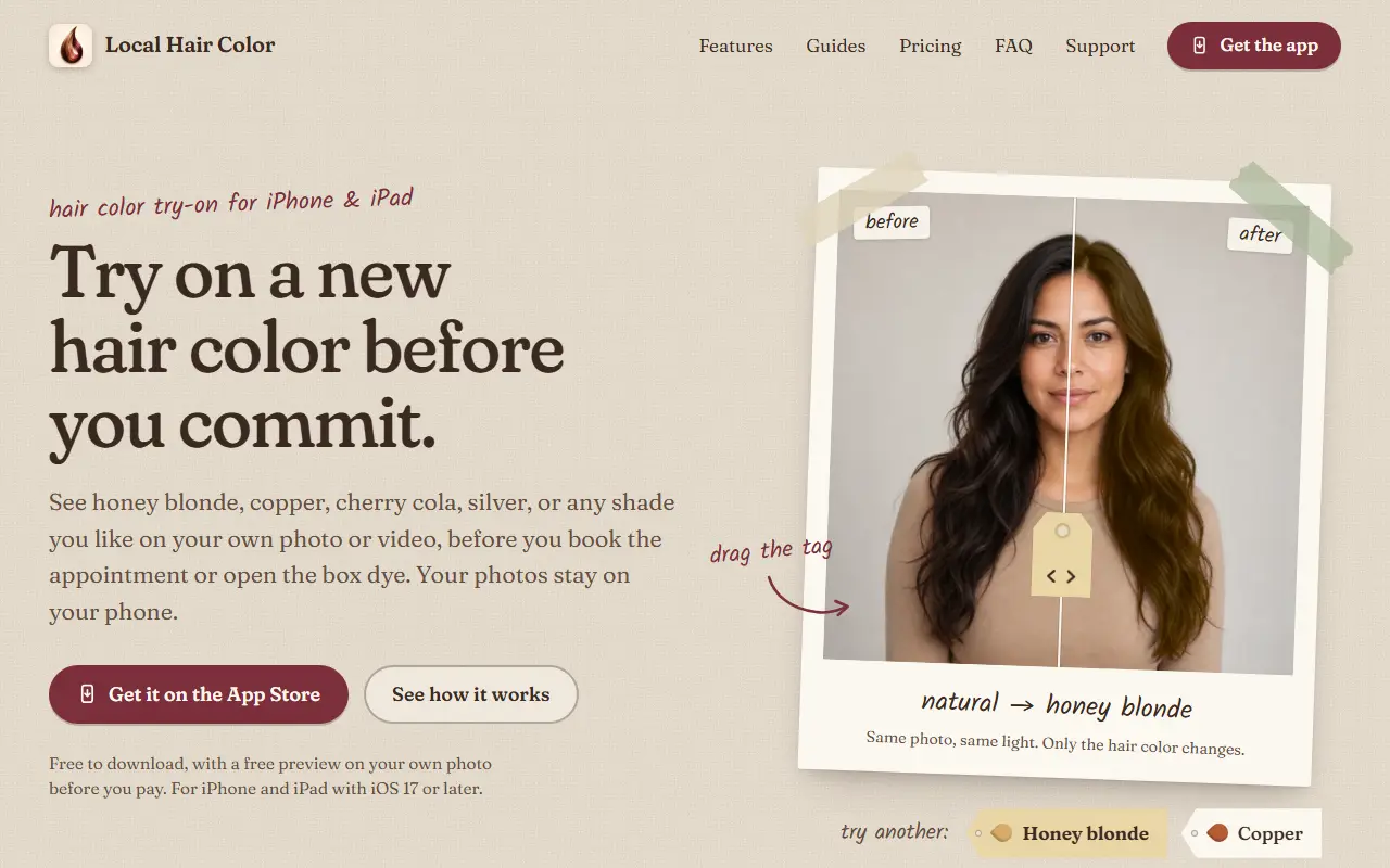 Local Hair Color homepage screenshot
