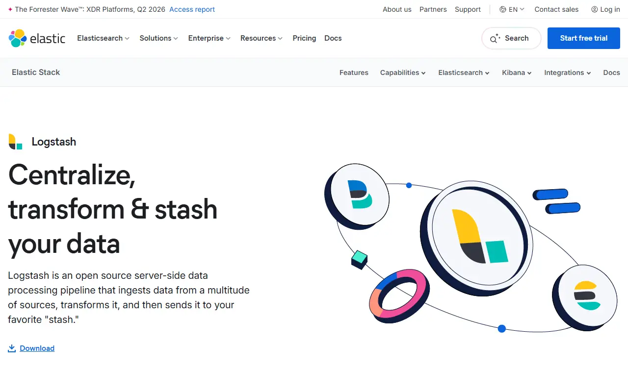 Logstash homepage screenshot