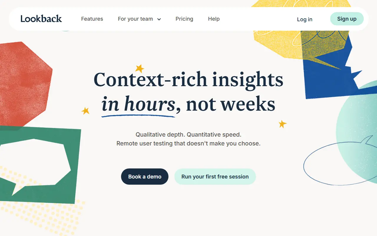 Lookback homepage screenshot