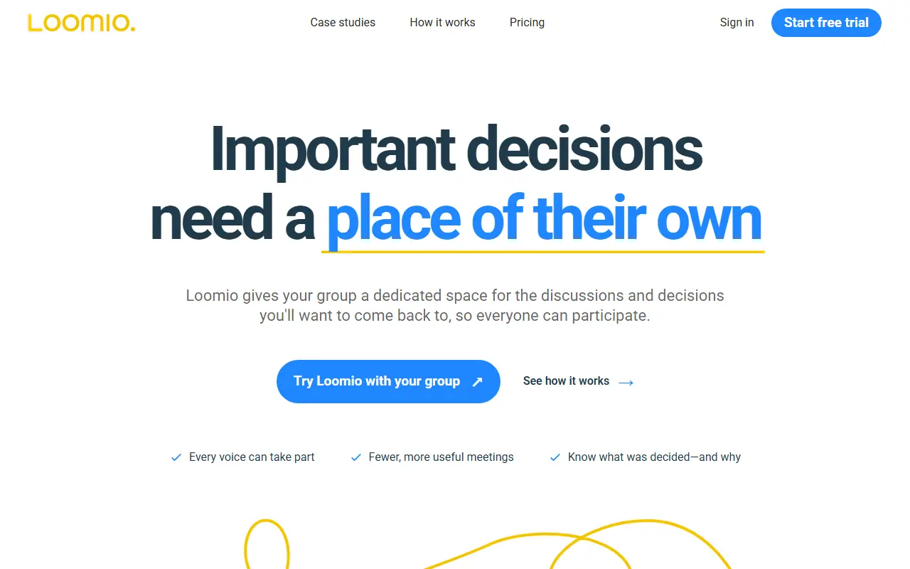 Loomio homepage screenshot