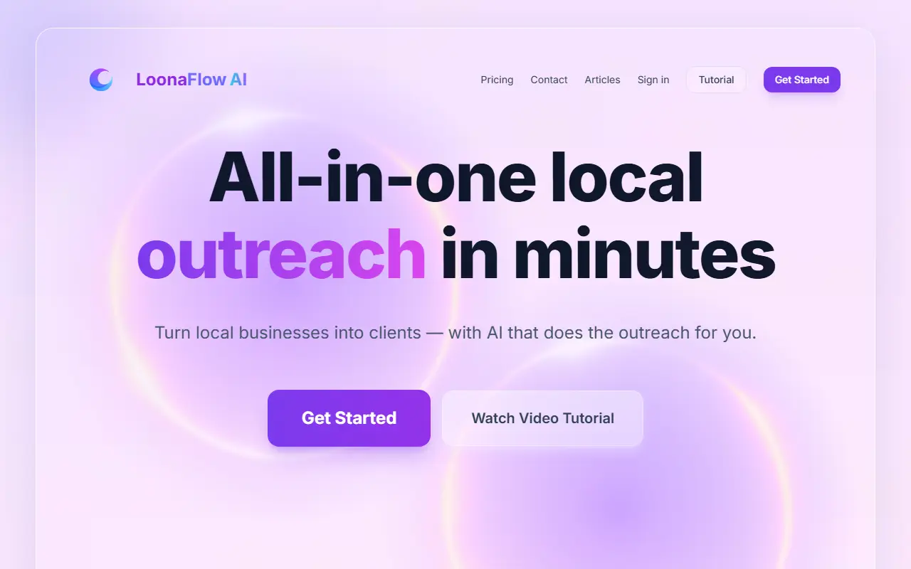 LoonaFlow AI homepage screenshot
