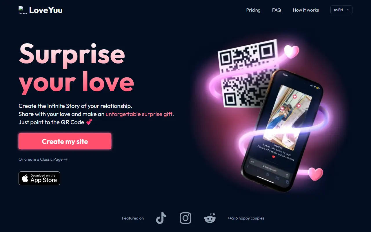 LOVEYUU homepage screenshot